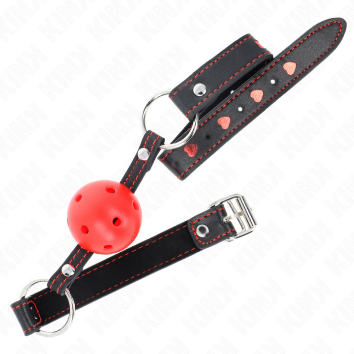 Kink - Hollow Hard Red Ball Gag Model 2 65 x 2.5 cm