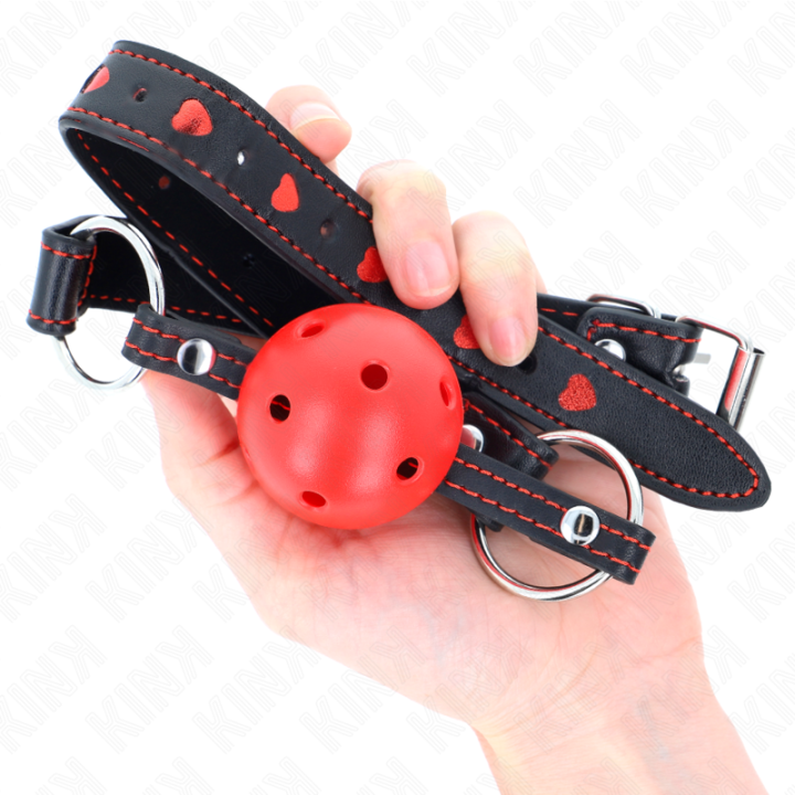 Kink - Ball Gag Hollow Hard Rosso Modello 2 65 x 2,5 cm