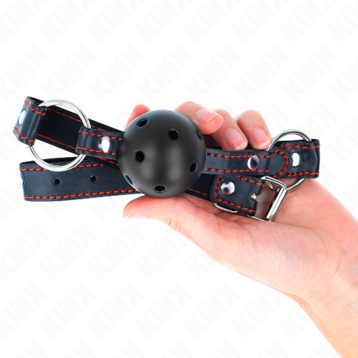 Kink - Ball Gag Hollow Hard Nero Modello 2 65 x 2,5 cm