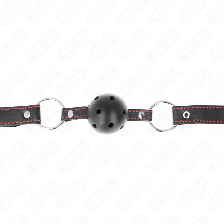 Kink - Hollow Hard Black Ball Gag Model 2 65 x 2.5 cm