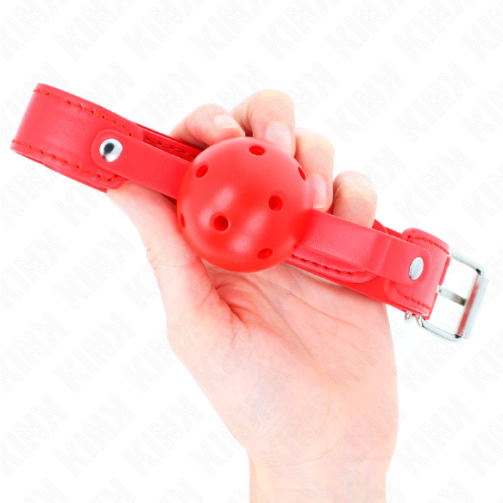 Kink - Mordaza de Bola 4.5 cm Transpirable Rojo 65 x 2.5 cm