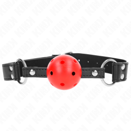 Kink - Bâton Respirant 4 cm Avec Double Rivet Cuir 62,5 x 2,5 cm Réglable 42-58 cm