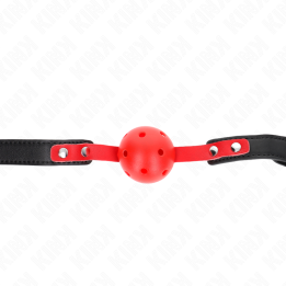 Kink - Roter Hohlkugel, 4 cm, Knebel, Schwarzer Gurt 60 x 2 cm, Verstellbar 37-52 cm