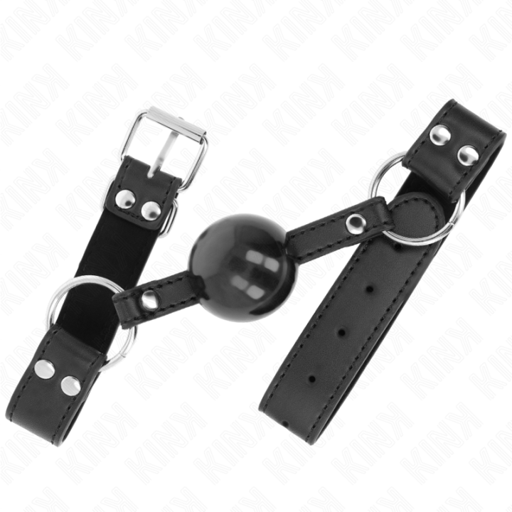Kink - Soft And Solid Ball 4 cm Gag With Leatherette Strap 62 x 2.5 cm Adjustable 42-58 cm