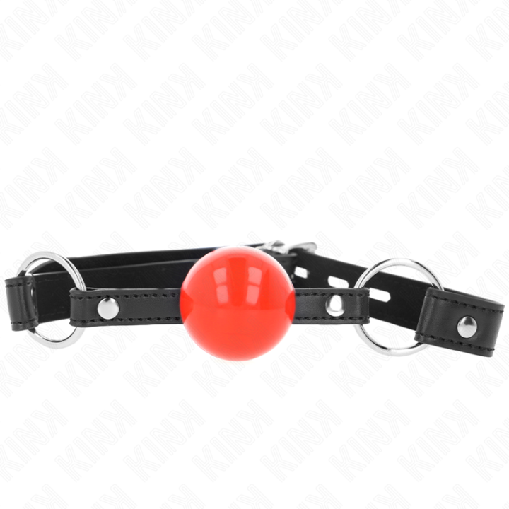 Kink - Ball 4 cm Gag With Lock Red Ball Black Strap 60 x 2 cm