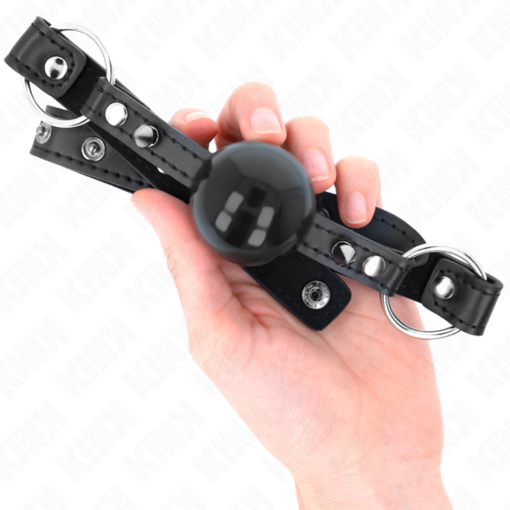 Kink - Mordaça Bola 4 cm Com Ponta Rebite e Snap Lock 65 x 2 cm