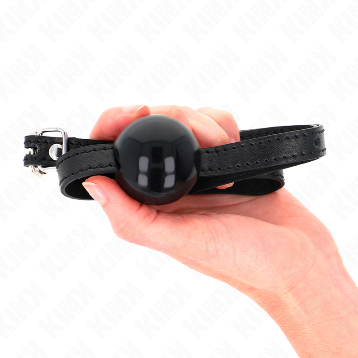 Kink - Bola Simples Preta Mordaça 4 cm 65 x 1,5 cm