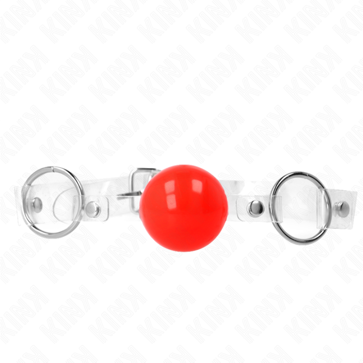 Kink - Mordaza de Bola Roja de Pvc Transparente Ajustable