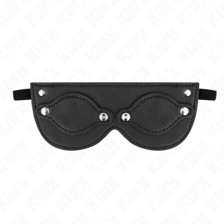 Kink - Máscara de Couro Com Coberturas de Olhos Destacáveis 22 x 9 cm