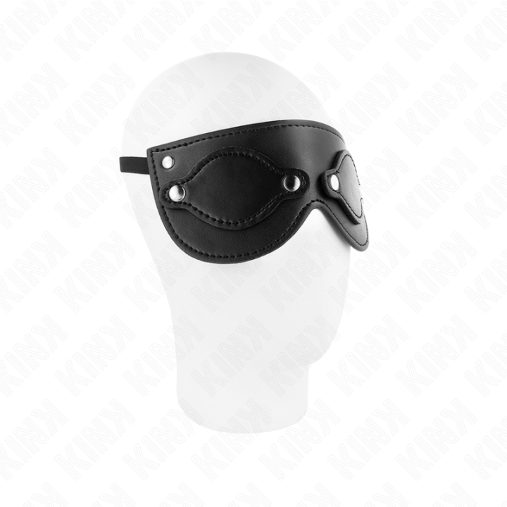 Kink - Máscara de Couro Com Coberturas de Olhos Destacáveis 22 x 9 cm
