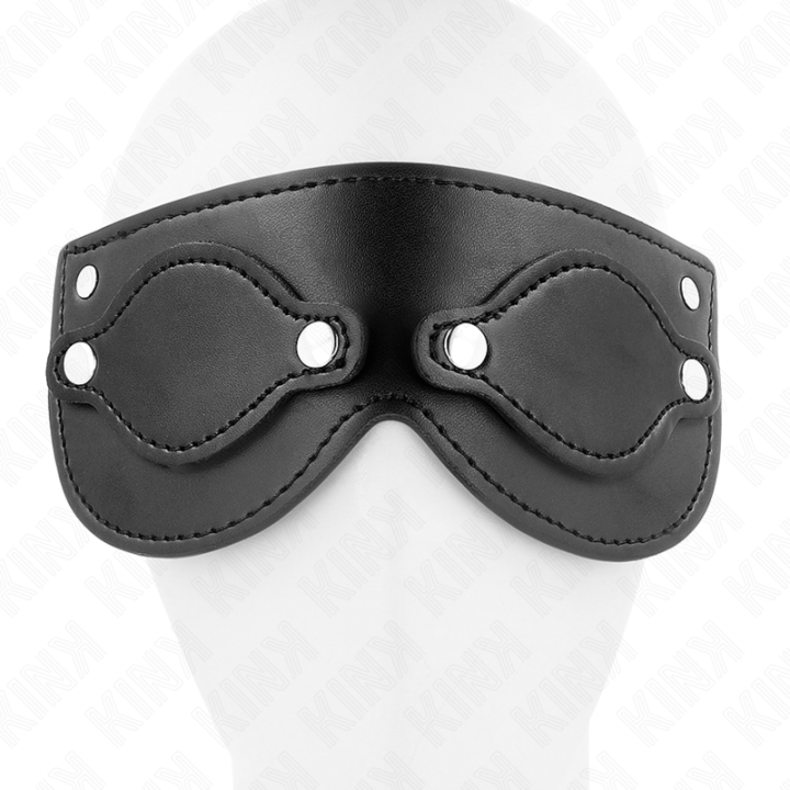 Kink - Máscara de Couro Com Coberturas de Olhos Destacáveis 22 x 9 cm