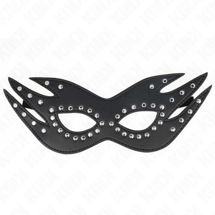 Kink - Maschera in Similpelle Con Rivetti Modello 3 26 x 9,5 cm