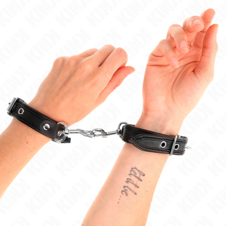 Kink - Mini Braccialetti Neri Con Borchie Regolabili 16-22 cm x 2 cm