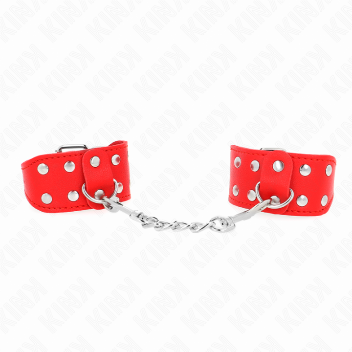 Kink - Pulseiras Com Linha Dupla de Pregos Ajustáveis Vermelho
