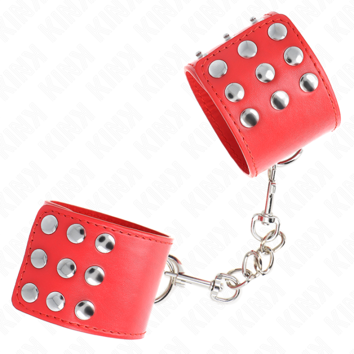 Kink - Wrist Restraints With Snap Fasten Red Adjustable 19-24 cm x 5.5 cm