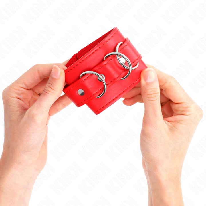 Kink - 3 d-Ring Wrist Restraints Adjustable Red 17.5-25 cm x 6 cm