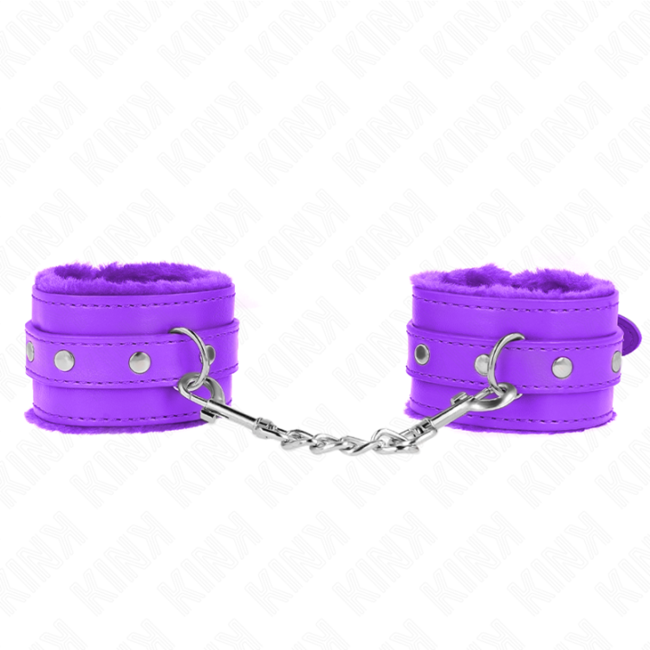 Kink - Pulso Forro de Pele Premium Roxo Com Cinto Roxo Ajustável 17-29 cm x 6 cm