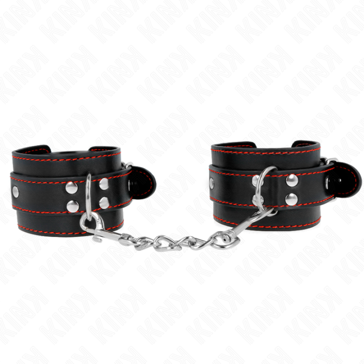 Kink - Wrist Restraints Black With Red Lining Adjustable 20-28 cm x 5.5 cm