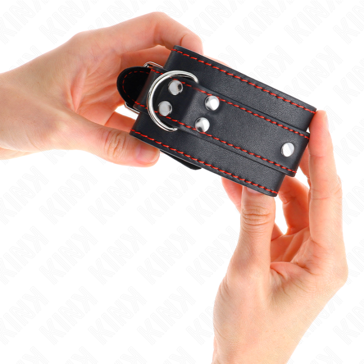Kink - Wrist Restraints Black With Red Lining Adjustable 20-28 cm x 5.5 cm