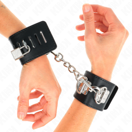 Kink - Appui-Poignets Multipositions Avec Fermeture Par Cadenas Noir Ajustable 16-23 cm x 5,5 cm