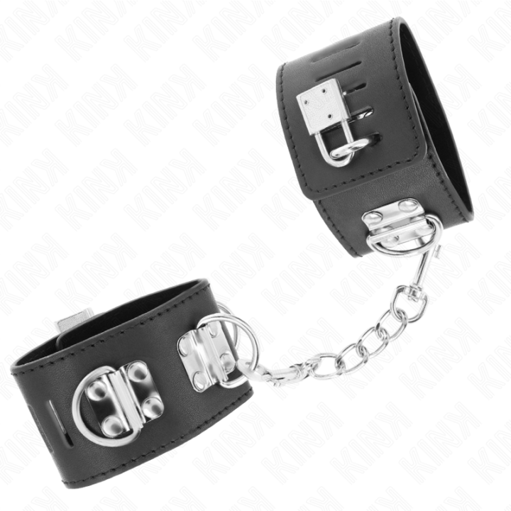 Kink - Appui-Poignets Multipositions Avec Fermeture Par Cadenas Noir Ajustable 16-23 cm x 5,5 cm