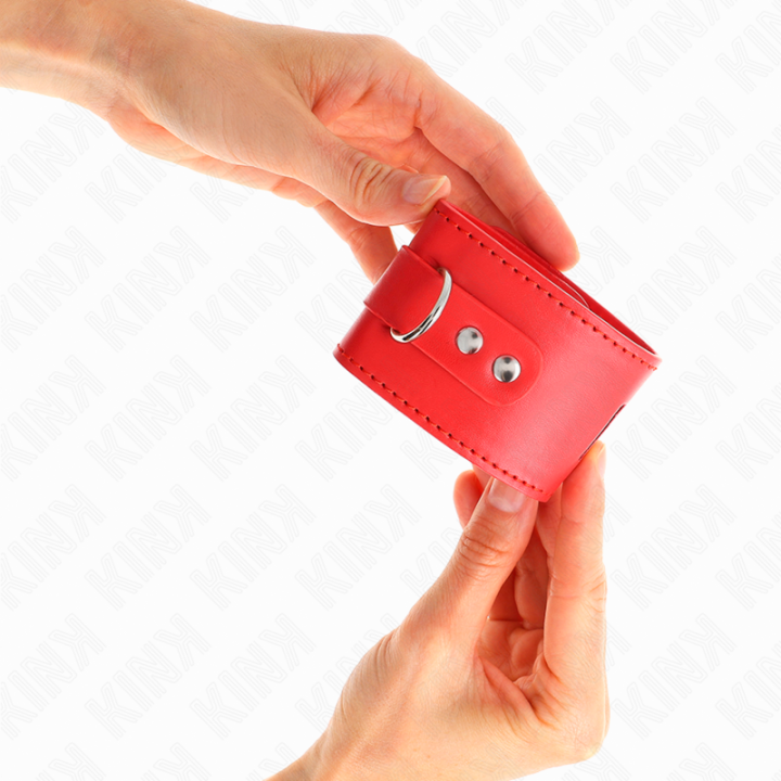Kink - Appui-Poignets Avec Fermeture Par Cadenas Rouge Ajustable 16-23 cm x 5,5 cm