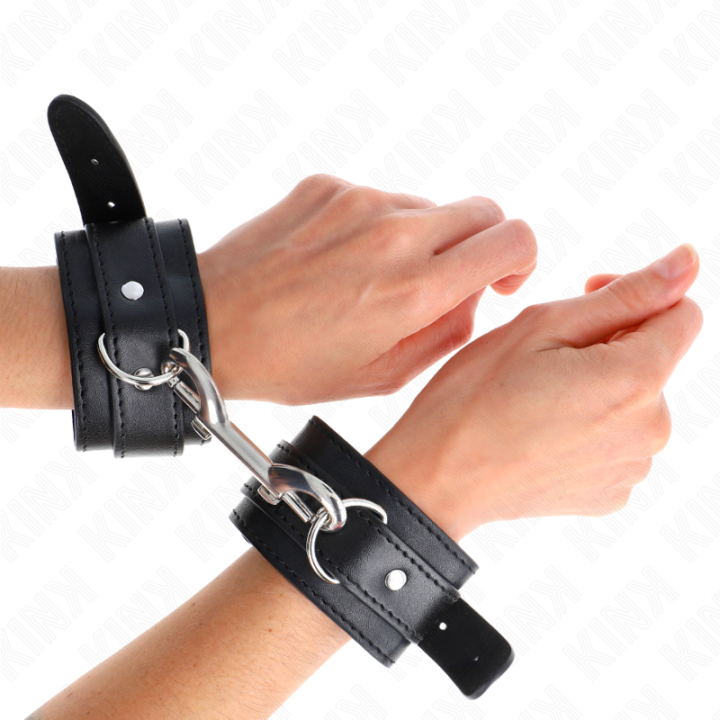 Kink - Appareils-Poignets - Rangée de Rivets Simple Noir Ajustable 17-28 cm x 5 cm
