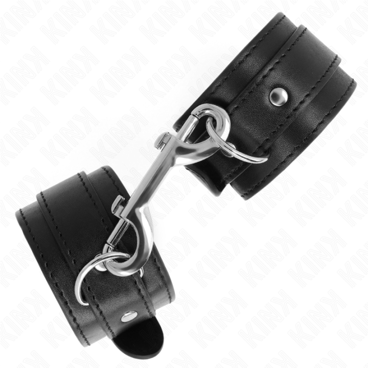Kink - Wrist Restraints-Single Rivet Row Black Adjustable 17-28 cm x 5 cm