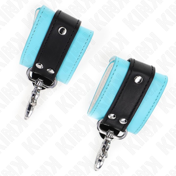 Kink - Premium Lockable Wrist Restraints Black / Blue Adjustable 21-28 cm x 5.5 cm