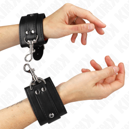 Kink - Appareils-Poignets Verrouillables Dungeon Noir Ajustables 21-28 cm x 5,5 cm