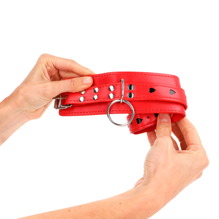 Kink - Pulso Vermelho Com Inserção de Coração Preto Ajustável 21-28 cm x 5,5 cm