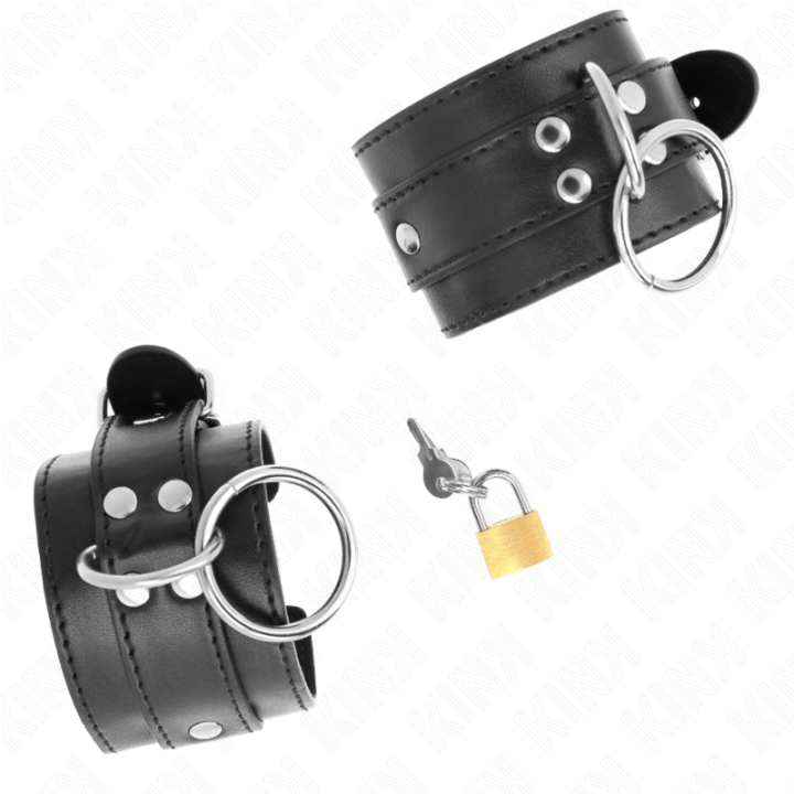 Kink - o-Ring Locked Wrist Restraints Black Adjustable 20-28 cm x 5.5 cm