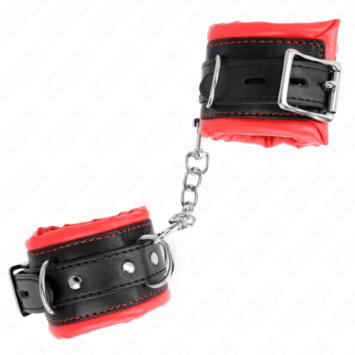 Kink - Heavy Wrist Restraints With Red Fur Lined Adjustable 20-30 cm x 6 cm