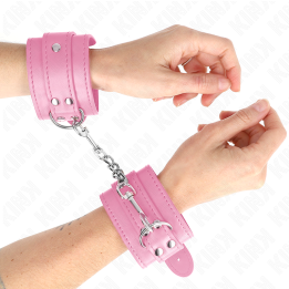 Kink - Einfache Handgelenksfesseln Rosa Verstellbar 20-23 cm x 5,5 cm