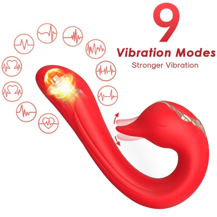 Armony - Vibrateur Delfin Multiposition & Effet Chaleur Rouge