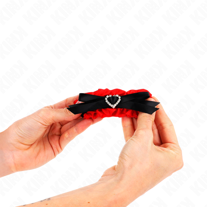 Kink - Lace Elastic Wrist Restraints Red Heart Details Adjustable 22-35 cm