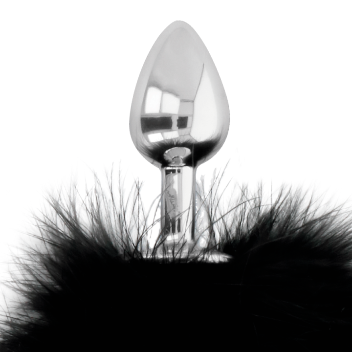 Darkness - Extra Anal Buttplug With Tail Black 7 cm