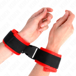 Kink - Nylon Bind Klett-Handfesseln Schwarz Modell 1 Verstellbar 25-35 cm x 6 cm