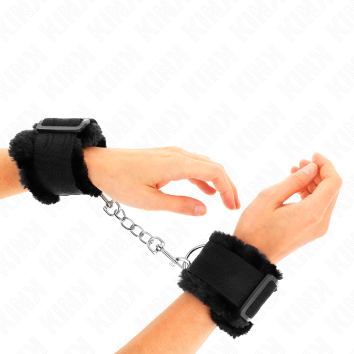 Kink - Muñequeras Forrada Negro Ajustable 17-31 cm x 7 cm