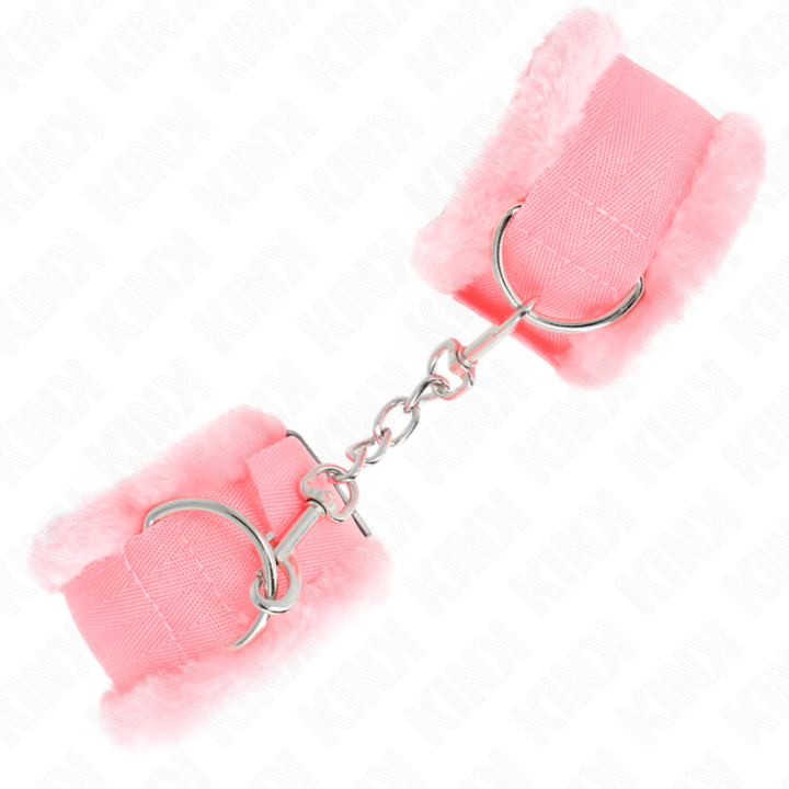 Kink - Appui-Poignets Doublés de Fourrure Rose Réglable 17-31 cm x 7 cm