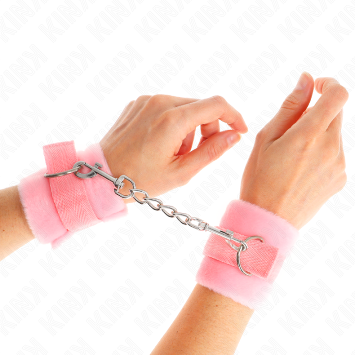 Kink - Beginner Pelzhandmanschetten Rosa 30 x 7 cm