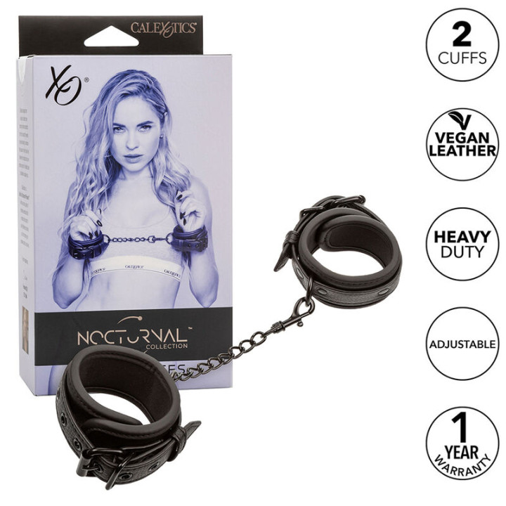 Calexotics - Nocturnal Manichette da Polso in Pelle Regolabili Nere