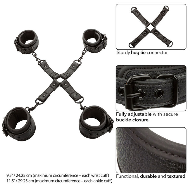 Calexotics - Nocturnal Connettore Hog Tie Cuero Regolabile Nero