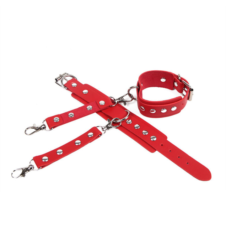 Subblime - 953706 Menottes Avec Ceinture de Bondage Rouge Taille Unique