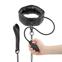 Fetish Submissive Bondage - Nadmuchiwana Obroża Dusząca z Łańcuchem