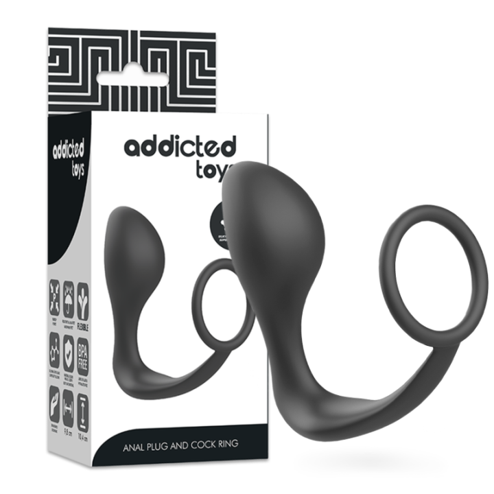 Addicted Toys - Plug Anale Con Anello in Silicone Nero