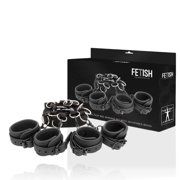 Fetish Submissive - Conjunto de Laços de Cama de Luxo Com Forro de Noprene