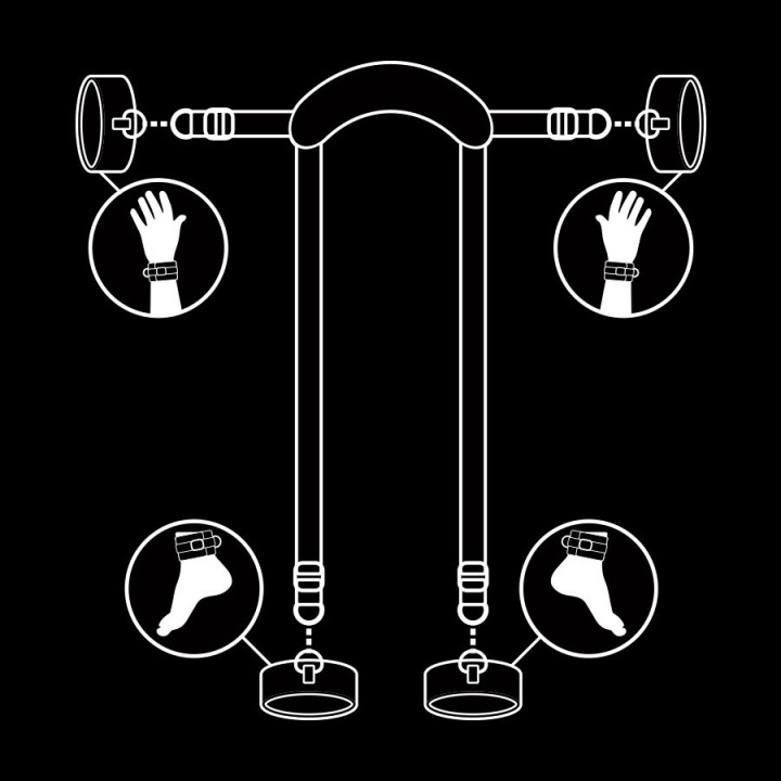 Fetish Submissive - Meisterposition Mit 4 Noprene-Gefüttert Handschellen