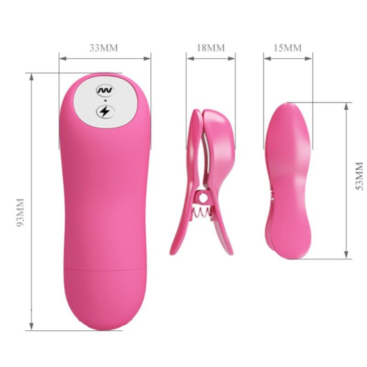 Baile - Pizzas Ondes Romantiques Avec Vibration et Électrochoc Fuchsia