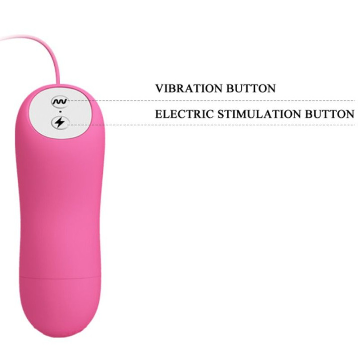 Baile - Pizzas Ondes Romantiques Avec Vibration et Électrochoc Fuchsia